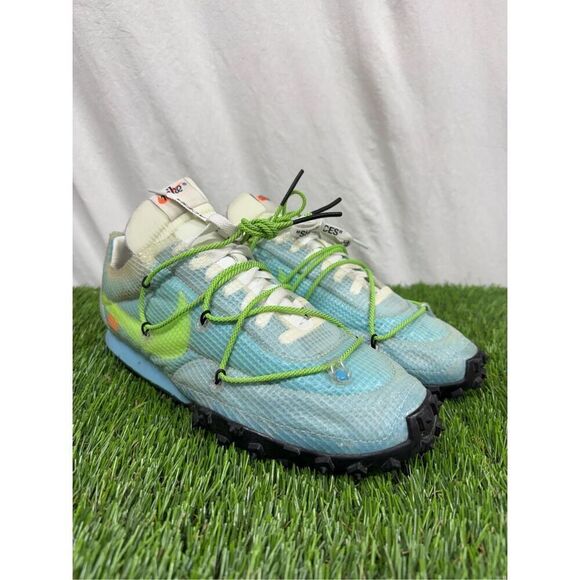 Nike Waffle Racer x Off-White Vivid/Black CD8180-400 Size Women’s 12.5/11‎ men’s - Picture 1 of 10